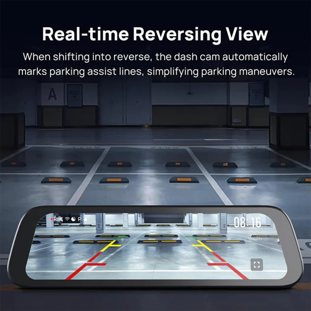 70mai Rearview Dash Cam S500 - 3K Streaming with 9.35'' Full-Laminated Touch Screen - Image 7