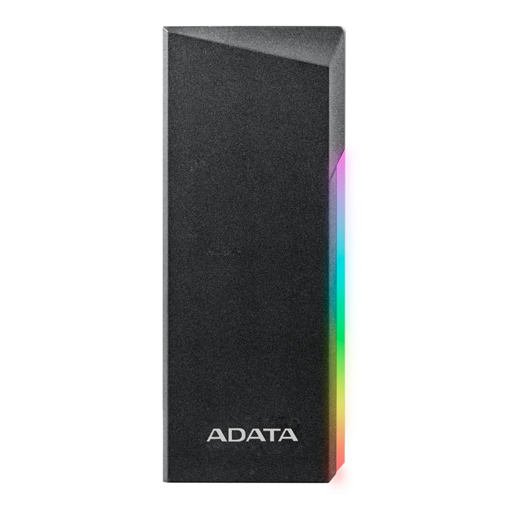 Adata EC700G M.2 PCIe/SATA SSD Enclosure with RGB Lighting - USB 3.2 Gen2, Tool-Free Assembly, Compatible with PCIe & SATA SSDs