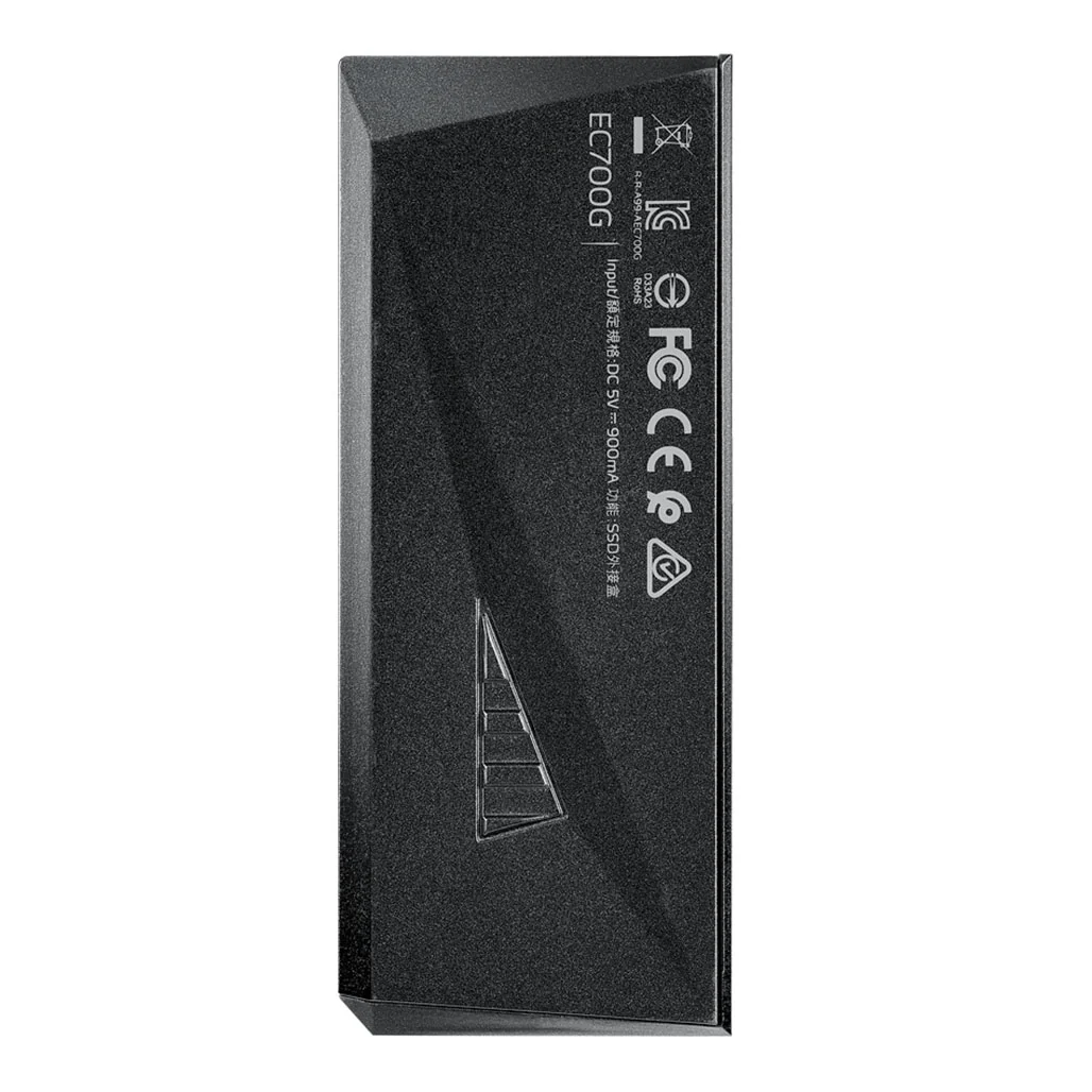 Adata EC700G M.2 PCIe/SATA SSD Enclosure with RGB Lighting - USB 3.2 Gen2, Tool-Free Assembly, Compatible with PCIe & SATA SSDs - Image 2