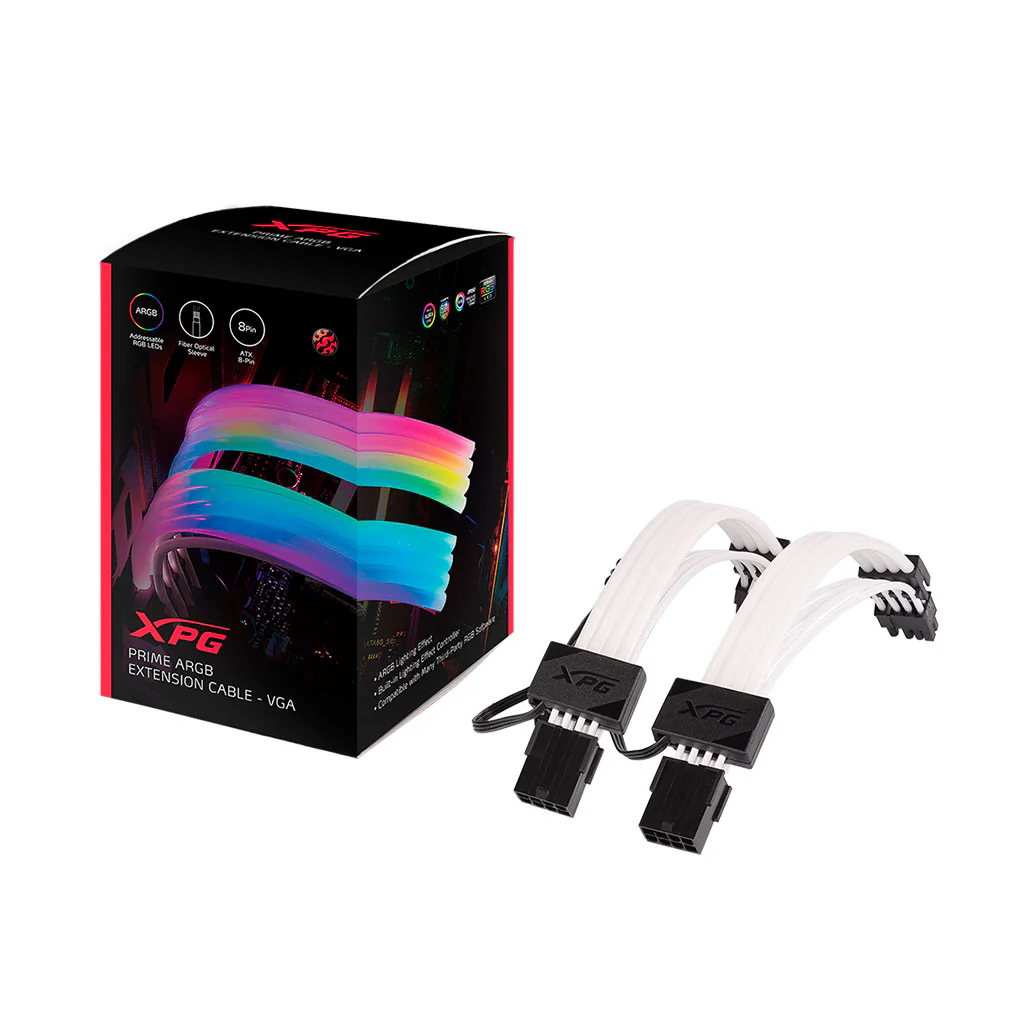 ADATA XPG PRIME ARGB VGA Extension Cable - 8-Pin VGA Connector, Ultra-Dense Fiber Optic Sleeving - Image 6