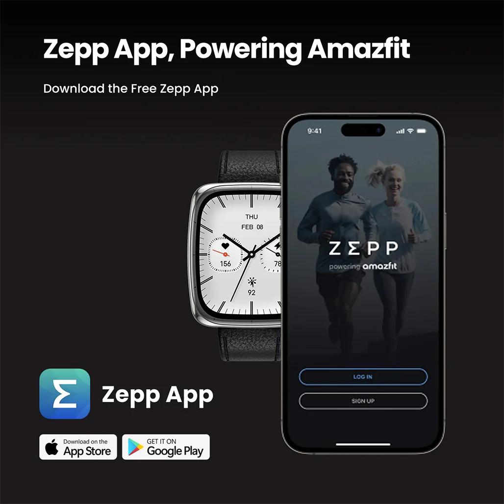 Amazfit Active 2 Square Smartwatch | Black with Red Strap - Image 8