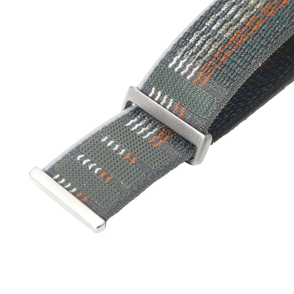 Amazfit Nylon Strap 22mm Sunset Gray - Lightweight & Breathable Watch Band for 140-210mm Wrists hook and loop fastening, along with a durable stainless steel buckle. - Image 2