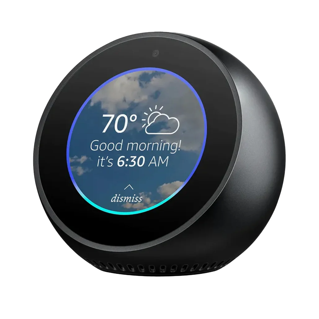 Amazon Echo Spot Smart Alarm Clock with 2.5" Display and Alexa – Black - Image 2
