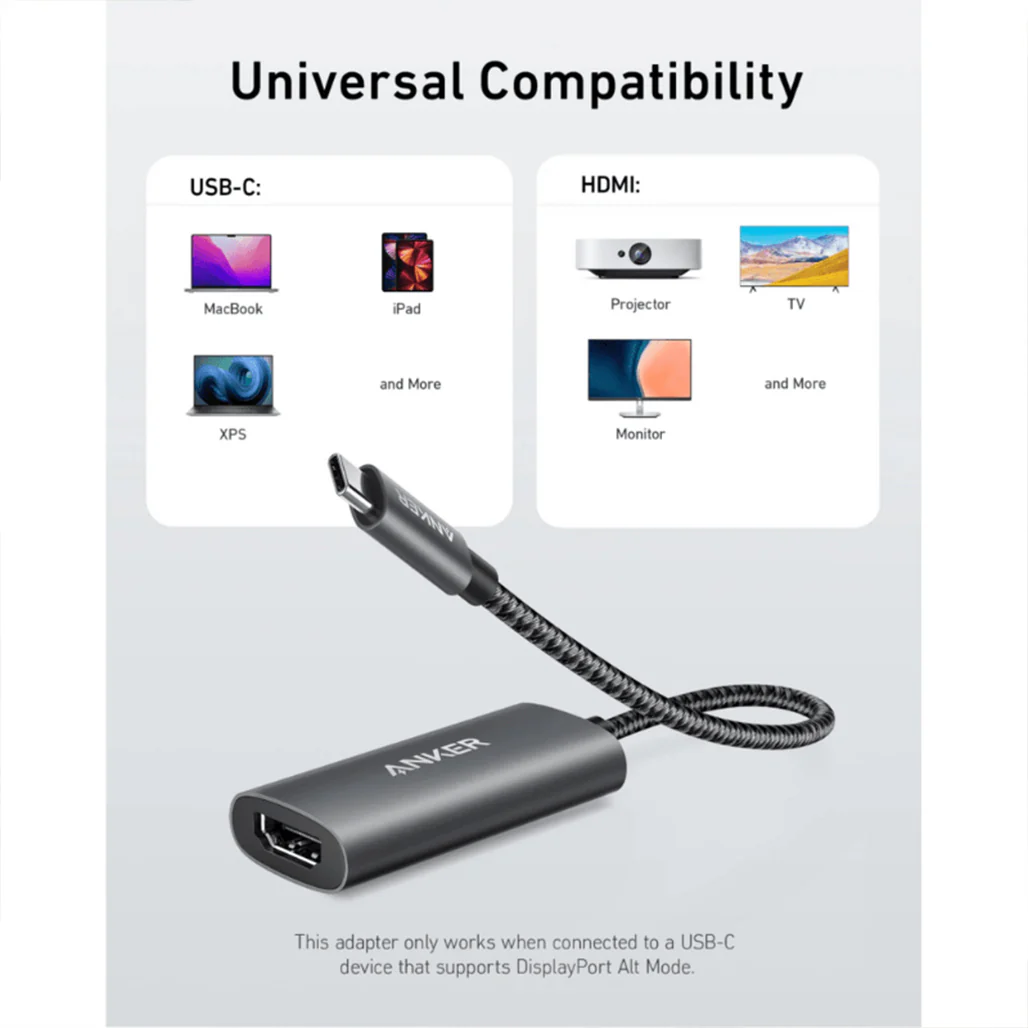 Anker 518 USB-C Adapter (8K HDMI) – High-Resolution Video, Plug & Play, Universal Compatibility for MacBook Pro, iPad, Pixelbook & More - Image 3