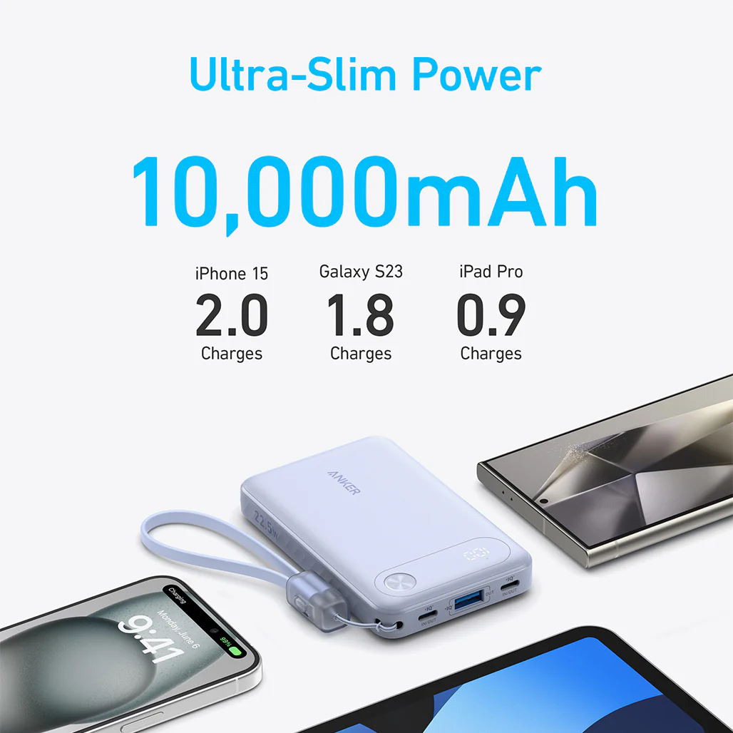 Anker A1257H11 10,000mAh Power Bank – 22.5W Fast Charging Portable Charger (Black) - Image 5
