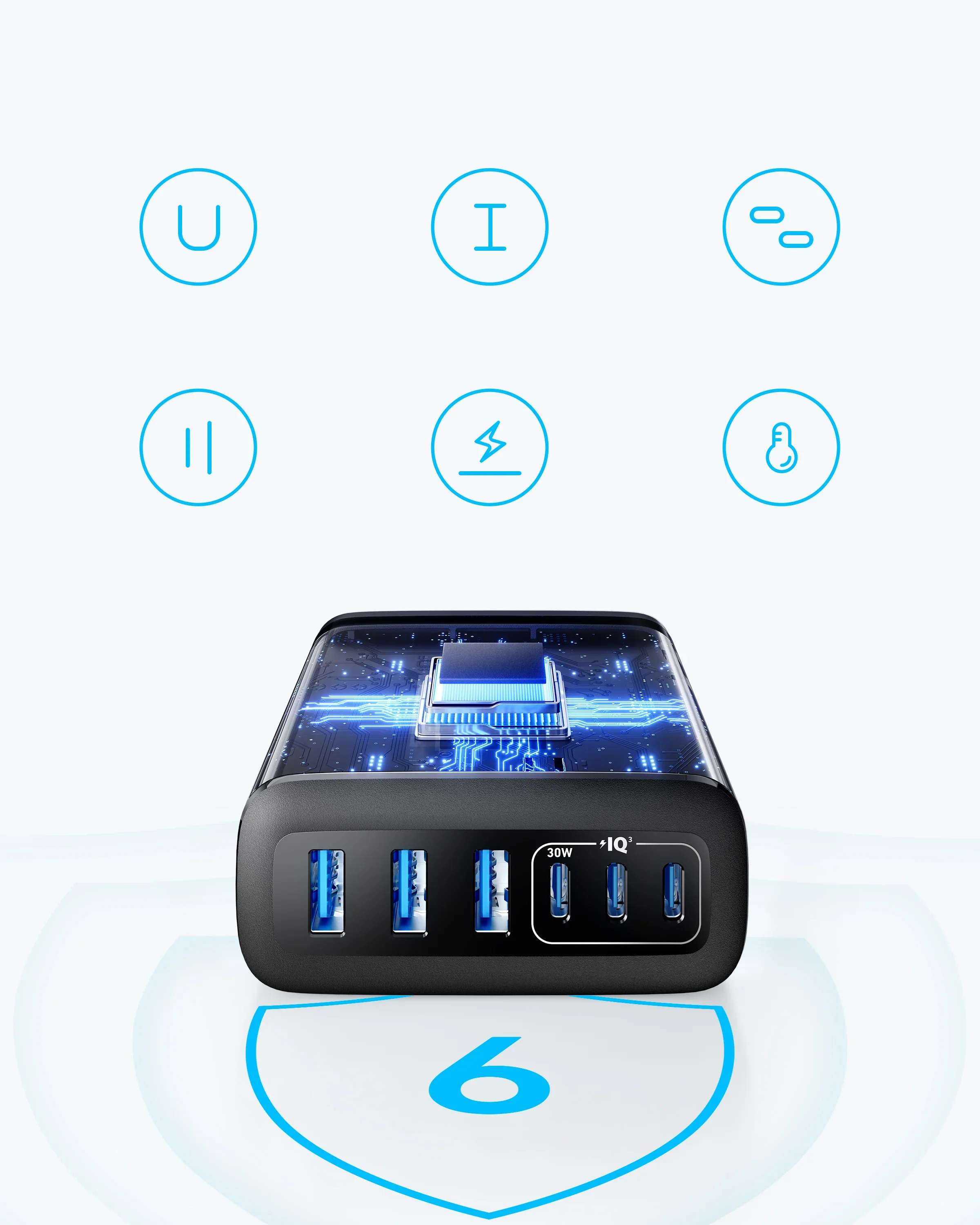 Anker Charger (112W, 6 Ports) | A2154 - Image 2
