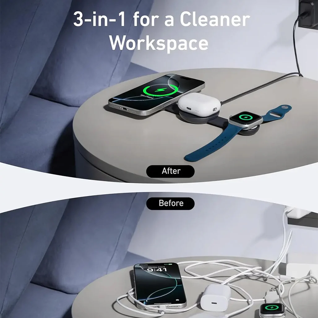 Anker MagGo 3-in-1 Foldable Charging Pad 15W Qi2 Wireless Charger B25M8 - Image 7