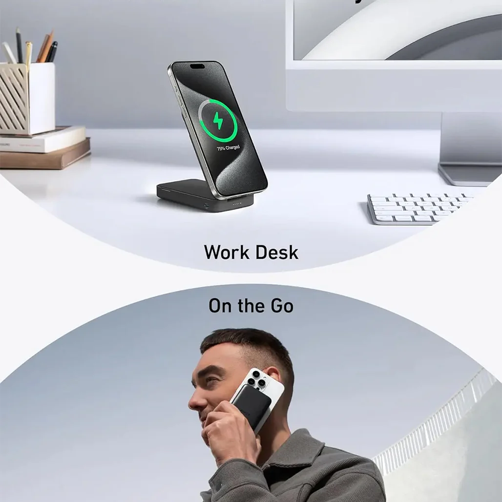 Anker MagGo Power Bank (6.6K) - 15W Ultra-Fast Wireless Charging, Adjustable Stand, and Magnetic Compatibility - Image 3