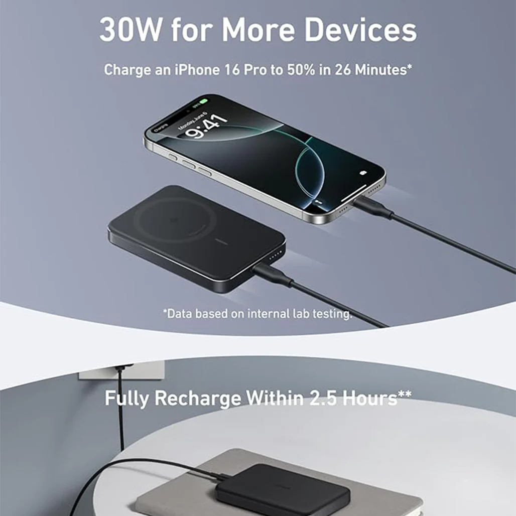 Anker MagGo Ultra-Slim 10000mAh Qi2 Certified 15W Power Bank - Wireless Charging for iPhone and More - Image 5