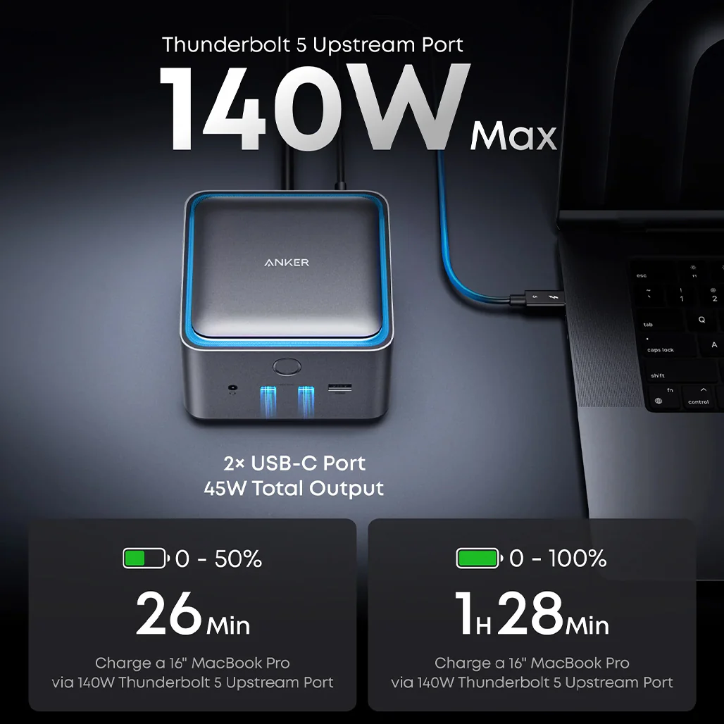 Anker Prime TB5 Thunderbolt 5 Docking Station 14-in-1 with 8K Display Support - Image 3