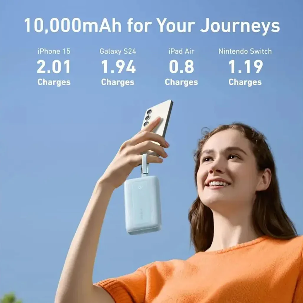 Anker Zolo 10000mAh Power Bank 30W Fast Charging with Built-in USB-C & Lightning Cables - Image 3