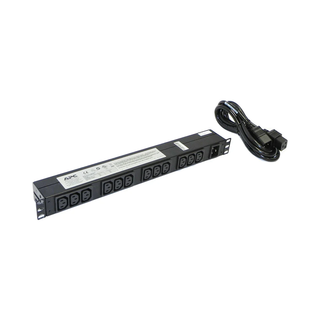 APC NetShelter Basic Rack PDU - 1U, 1PH, 3.7kW 230V / 3.3kW 208V, 12 x C13 Outlets, C20 Cord - Image 2