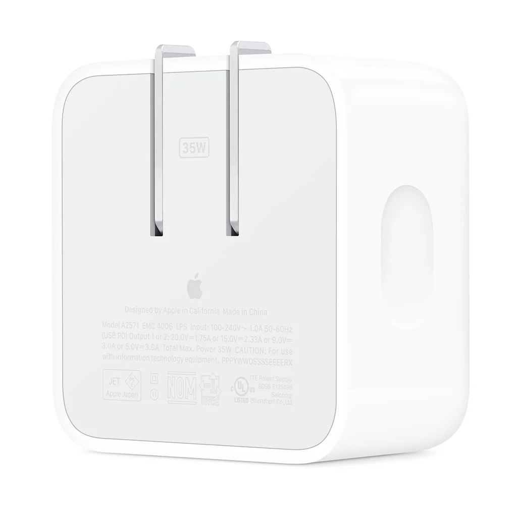 Apple 35W Dual USB-C Port Compact Power Adapter - MW2H3AM/A - Image 2