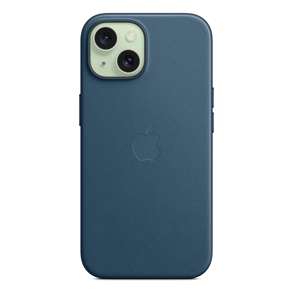 Apple iPhone 15 FineWoven Case with Apple iPhone 15 FineWoven Case with MagSafe - Pacific Blue | Stylish, Eco-Friendly ProtectionMagSafe - Pacific Blue - Image 3