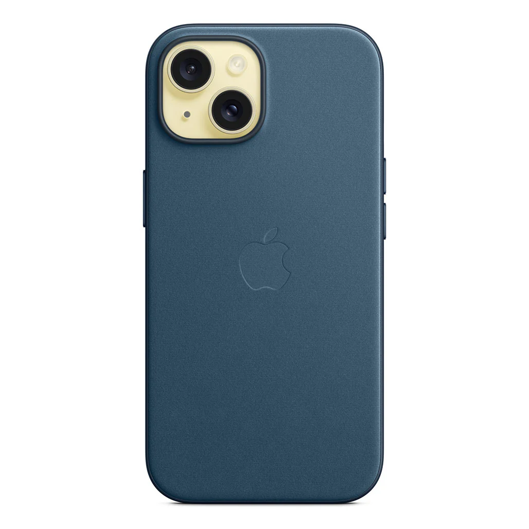 Apple iPhone 15 FineWoven Case with Apple iPhone 15 FineWoven Case with MagSafe - Pacific Blue | Stylish, Eco-Friendly ProtectionMagSafe - Pacific Blue - Image 4