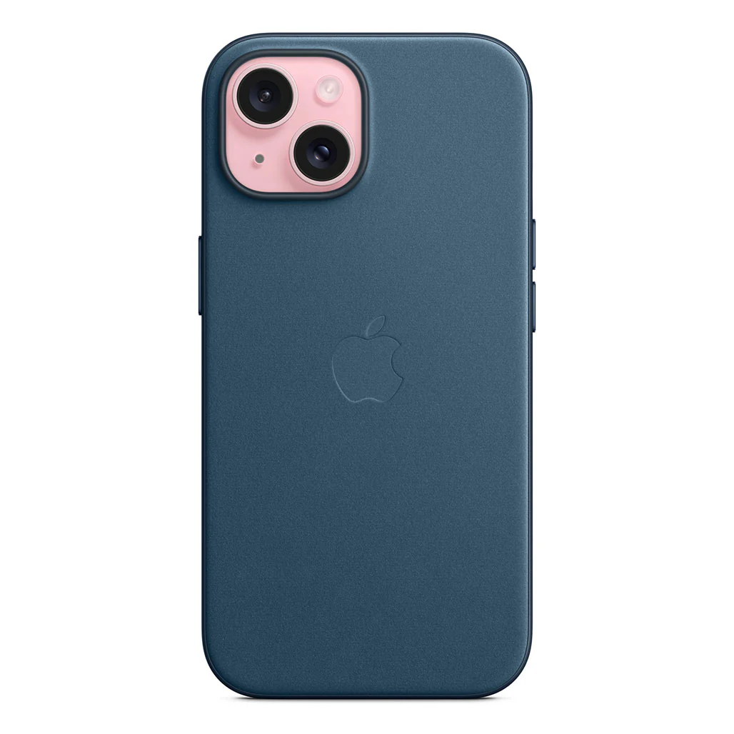 Apple iPhone 15 FineWoven Case with Apple iPhone 15 FineWoven Case with MagSafe - Pacific Blue | Stylish, Eco-Friendly ProtectionMagSafe - Pacific Blue - Image 5