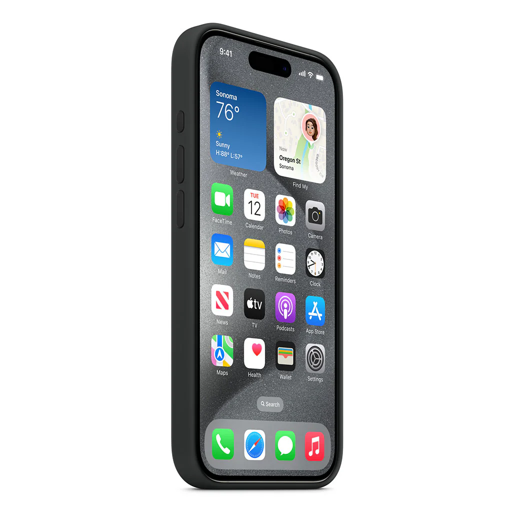 Apple iPhone 15 Pro Silicone Case with MagSafe - Black - Image 3