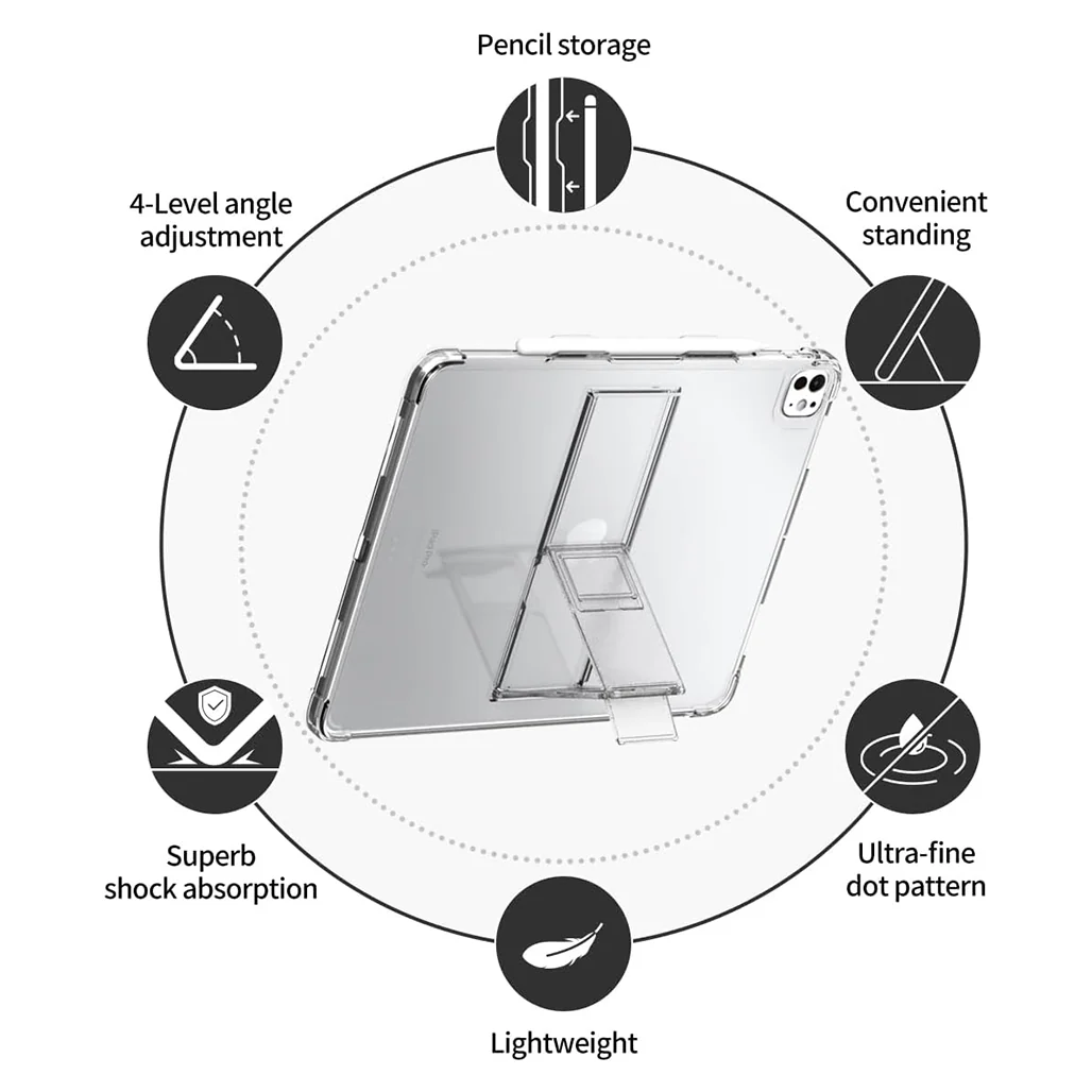 Araree FLEXIELD SP Shockproof Clear Case with Kickstand & S Pen Holder for iPad Pro 13" 7th Gen - Image 3