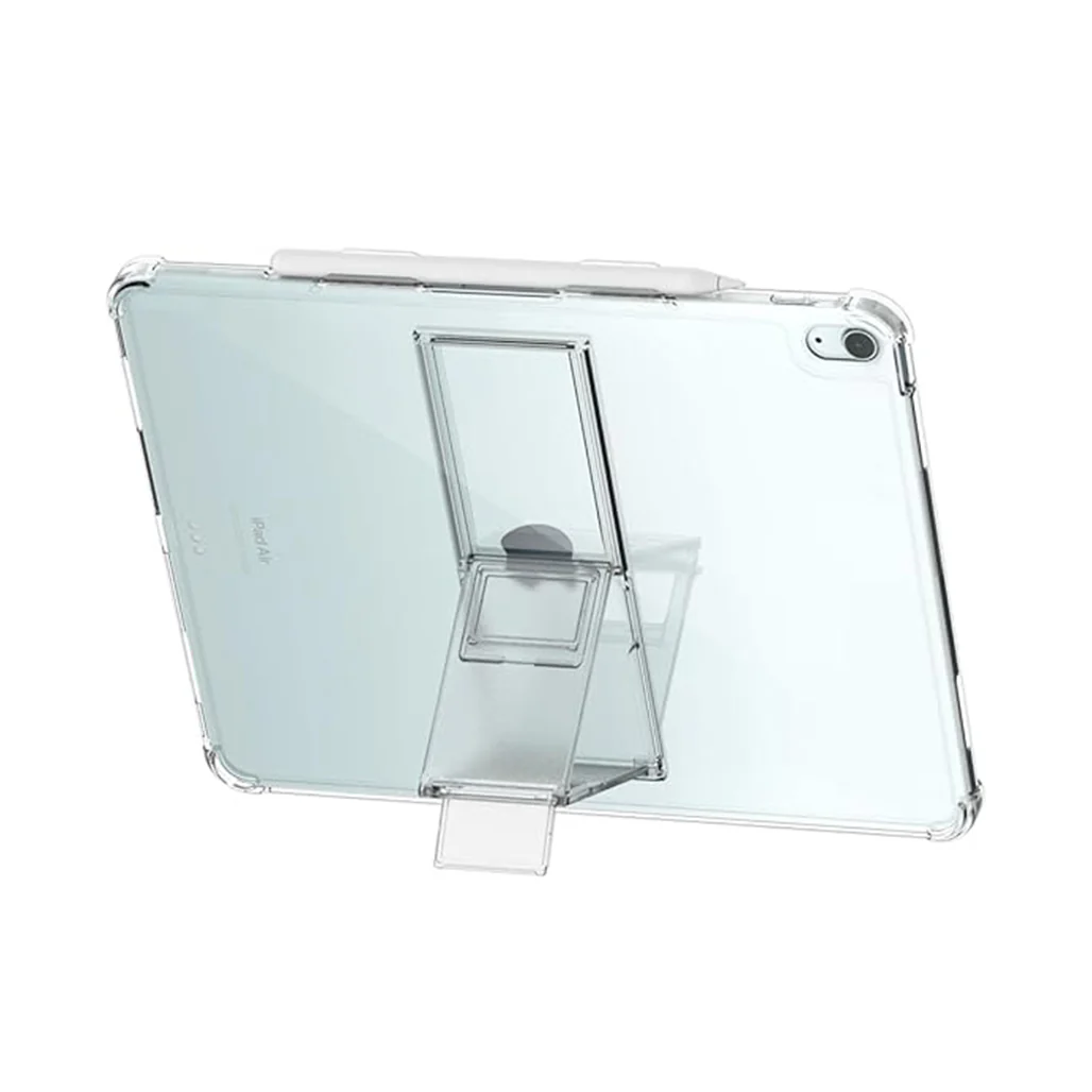 Araree FLEXIELD SP Protective Clear Cover for iPad Air 11" M2 – Shock-Absorbing TPU & Polycarbonate Case with 4-Level Angle Adjustment, Pencil Storage, and Convenient Stand