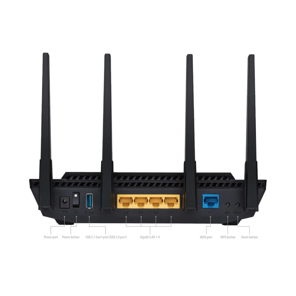ASUS RT-AX58U - AX3000 Dual Band WiFi 6 (802.11ax) Router supporting MU-MIMO and OFDMA technology - Image 2