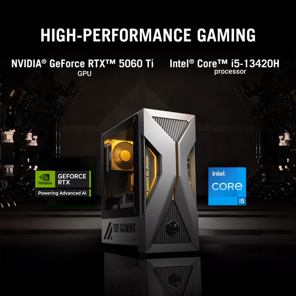 ASUS TUF Gaming T500 - T500MV-MS564Ti - Core i5-13420H - 16GB Ram - 1TB SSD - RTX 5060Ti 8GB - Includes Keyboard and Mouse - Image 2