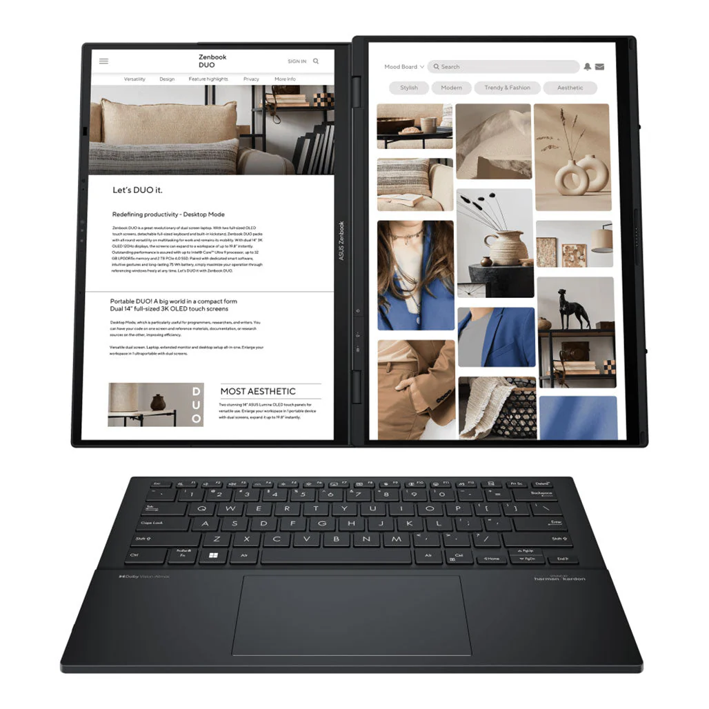 Asus Zenbook Duo OLED - UX8406CA-IS99T - Dual 14" Touchscreen - Core Ultra 9 285H - 32GB Ram - 2TB SSD - Intel ARC Graphics - Image 2