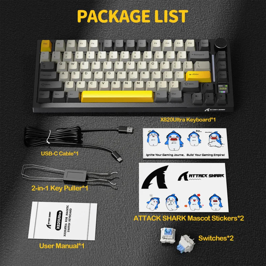 Attack Shark X820 Ultra 75% Tri-Mode Gasket Wireless Mechanical Gaming Keyboard - Image 26