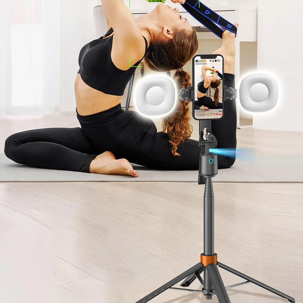 Auto Face Tracking Tripod 70" – 360° AI Smart Selfie Stick with Remote, Gesture Control & No App Required – Tall Phone Tripod for iPhone, Android, TikTok, YouTube & Live Streaming - Image 8