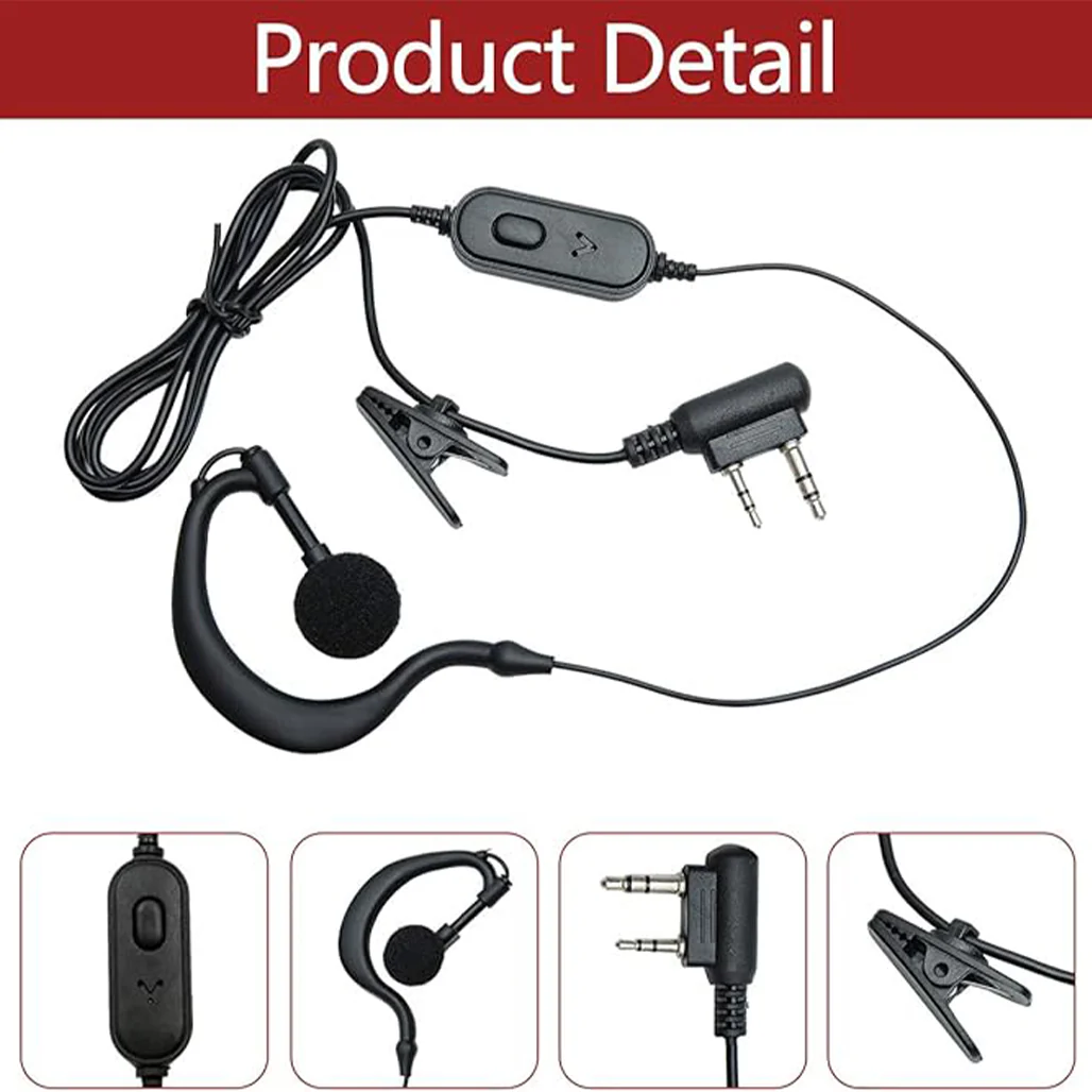 BAOFENG Walkie Talkie Earpiece with Mic - 2 Pin (BF210) - Image 2