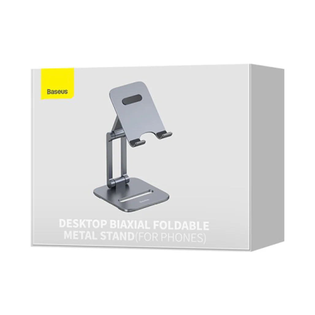 Baseus Desktop Biaxial Foldable Metal Stand for Phones - Grey - Image 11