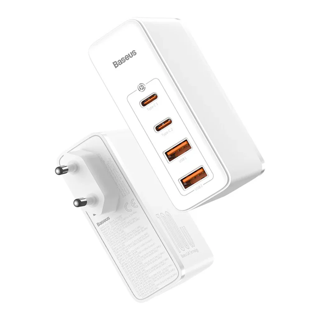 Baseus GaN2 4-Port Fast Charger 100W - White - Image 4