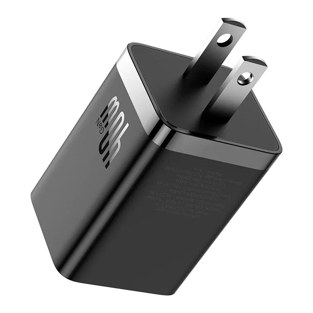 Baseus GaN5 Pro Dual USB-C Fast Charger 40W Adapter - Black - Image 4
