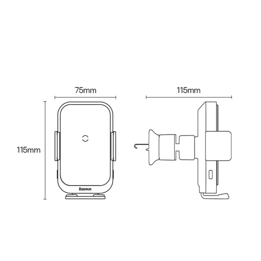 Baseus Halo - Electric Wireless Charging Car Mount 15W - Image 6