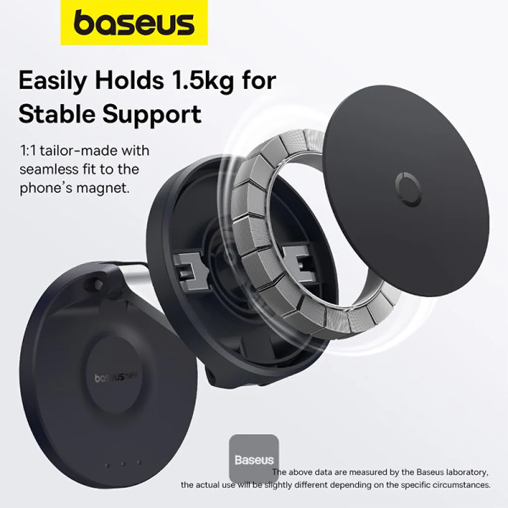 Baseus MagPro Magnetic Foldable Phone Mount Cluster - Black - Image 5