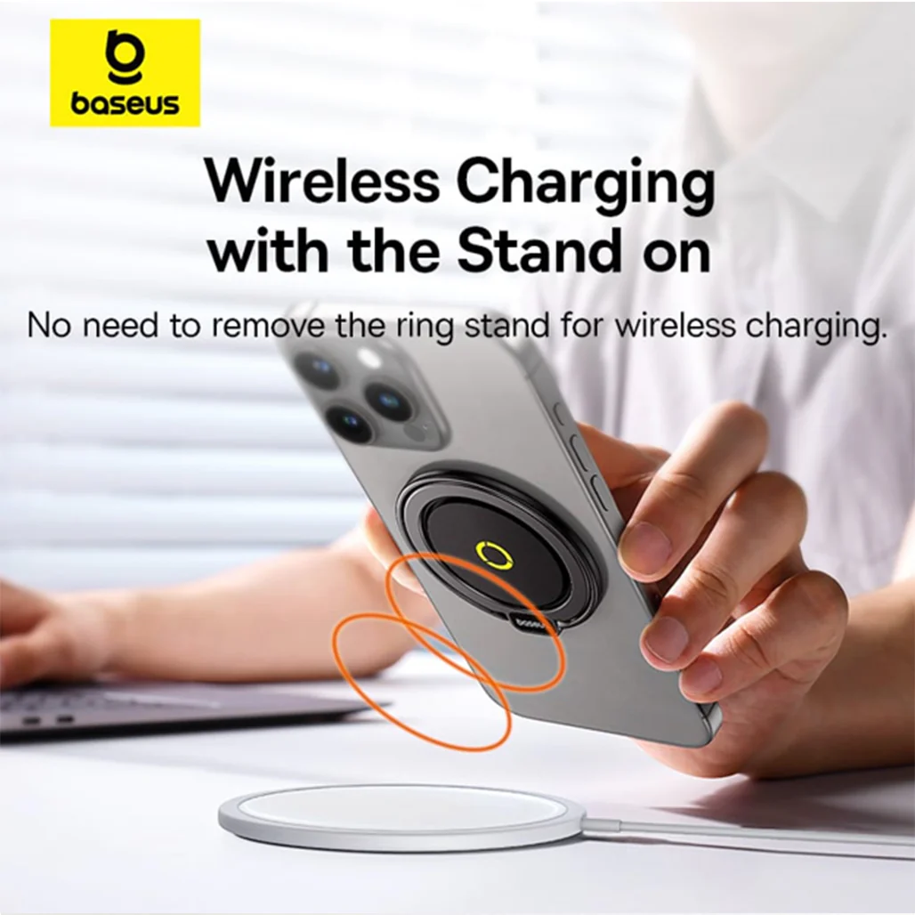 Baseus MagPro Series II Magnetic Ring Phone Holder, Black – Strong Magnetic Grip & 360° Rotation for Versatile Use - Image 5