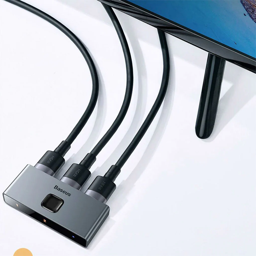 Baseus 4K 60Hz HDMI Splitter and Bi-Directional HDMI Switcher - 1x2/2x1 HDR HDMI Audio Adapter for PS4, TV Box, and More - Image 4