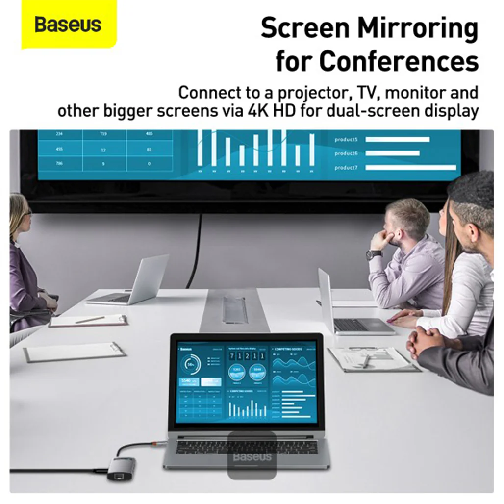 Baseus Metal Gleam Series - 8in1 Multifunctional Type-C HUB Docking Station - Image 4