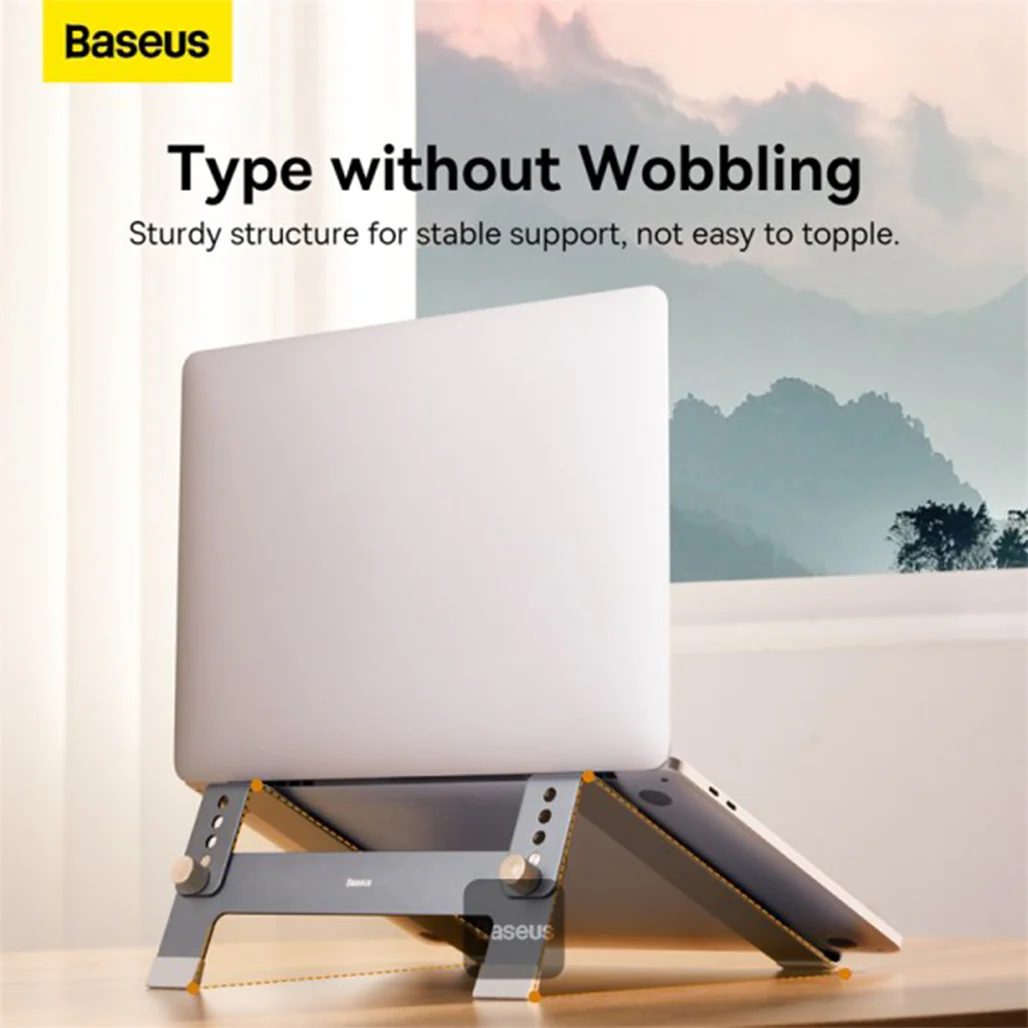 Baseus Ultra Stable Desktop Laptop Stand - 4-Gear Adjustable - Space Grey - Image 5