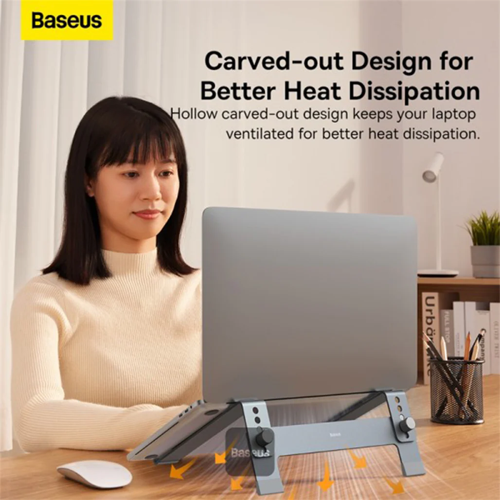 Baseus Ultra Stable Desktop Laptop Stand - 4-Gear Adjustable - Space Grey - Image 8