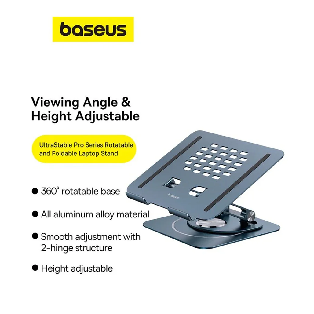 Baseus UltraStable Pro Rotatable & Foldable Laptop Stand - Gray - Image 5