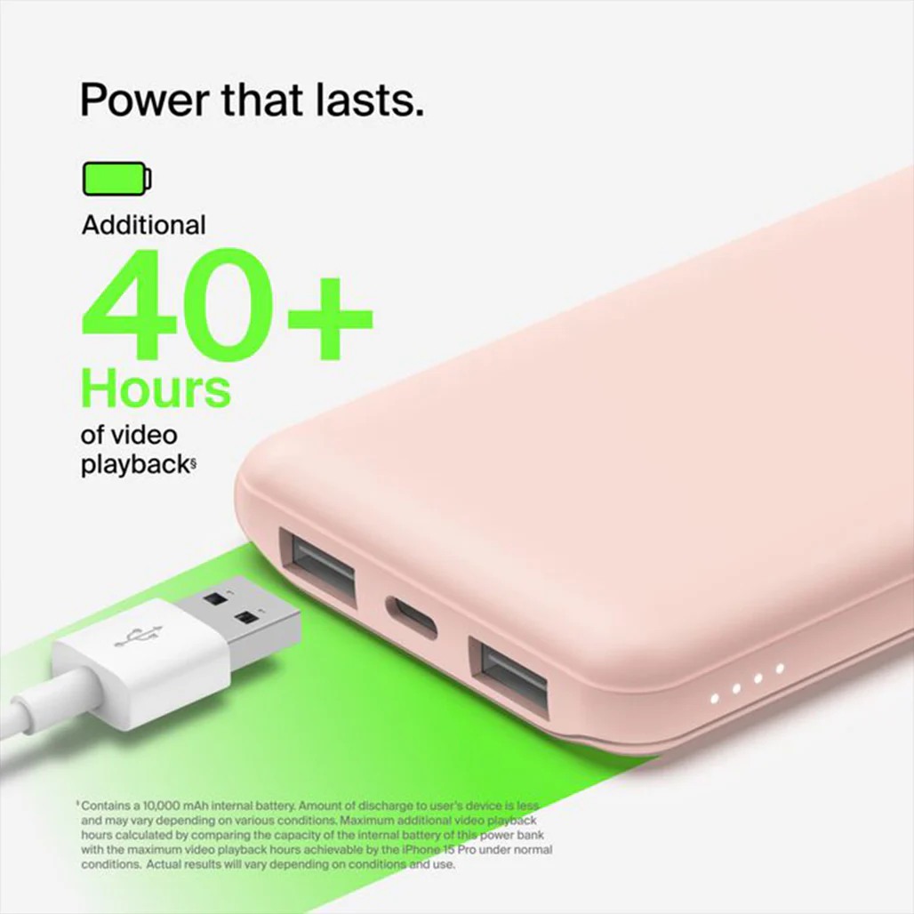 Belkin BoostCharge 10K Power Bank with USB-C & Dual USB-A Ports – Fast Charging, 10,000mAh Capacity - Image 24