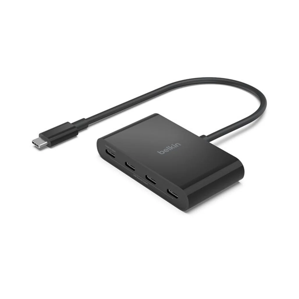 Belkin USB-C to 4-Port Hub – 10Gbps Data Transfer, 100W PD, Universal Compatibility