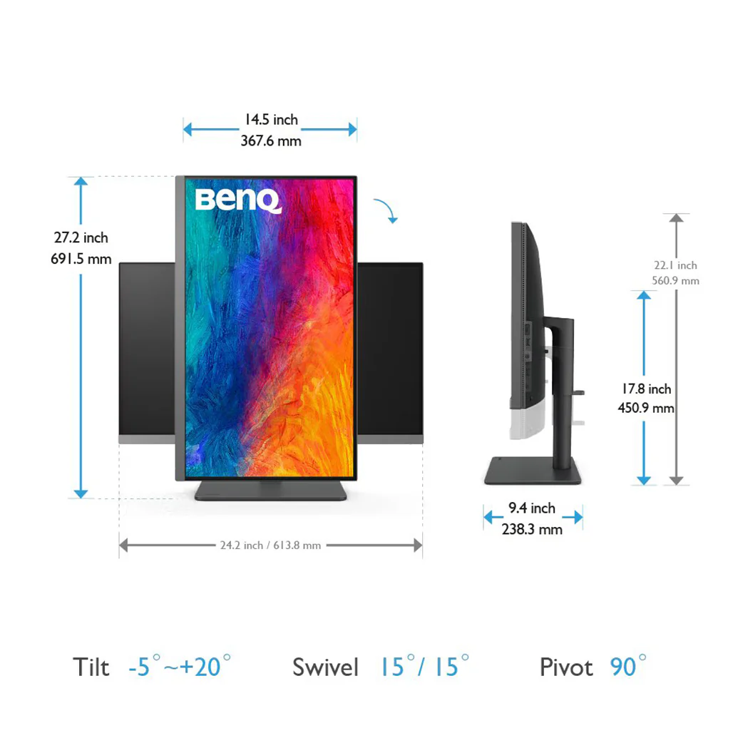 BenQ PD2706U - 27" 4K UHD USB-C Monitor - Image 10