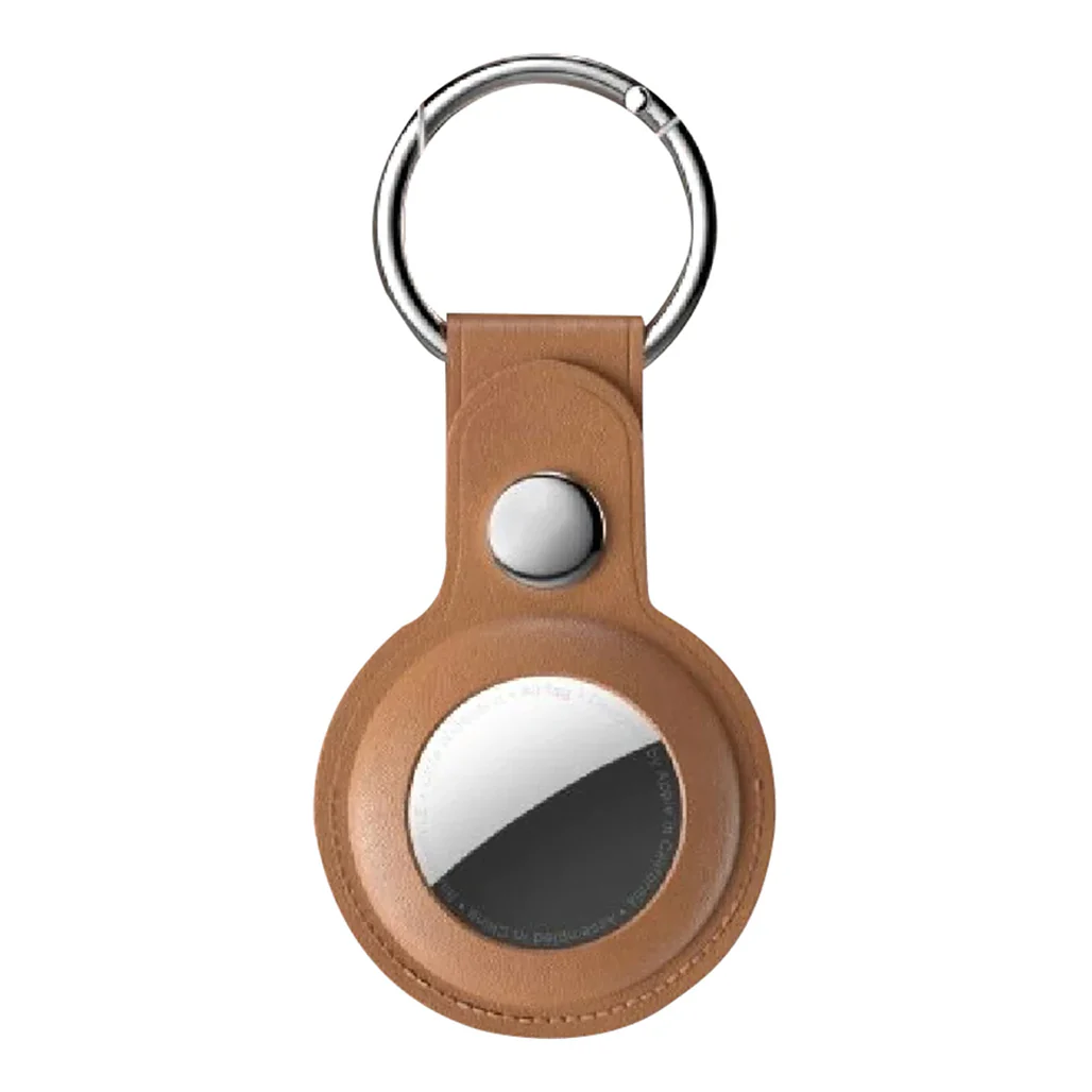 Blupebble Classic Leather AirTag Case with Key Ring - Protective & Stylish Holder for Keys - Image 2