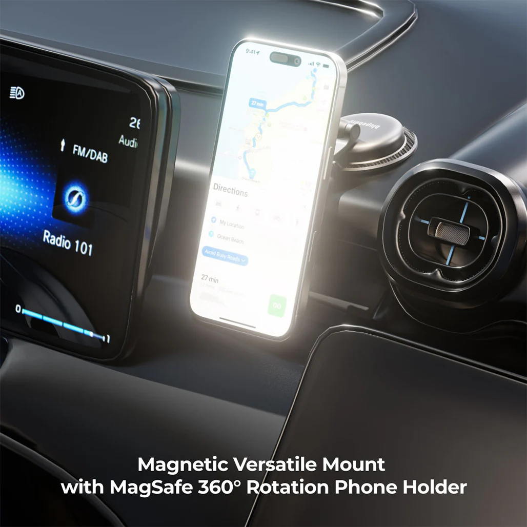 Blupebble Road Mag Magnetic Car Phone Holder with MagSafe | 360° Adjustable Mount for Secure and Versatile Use - Image 6