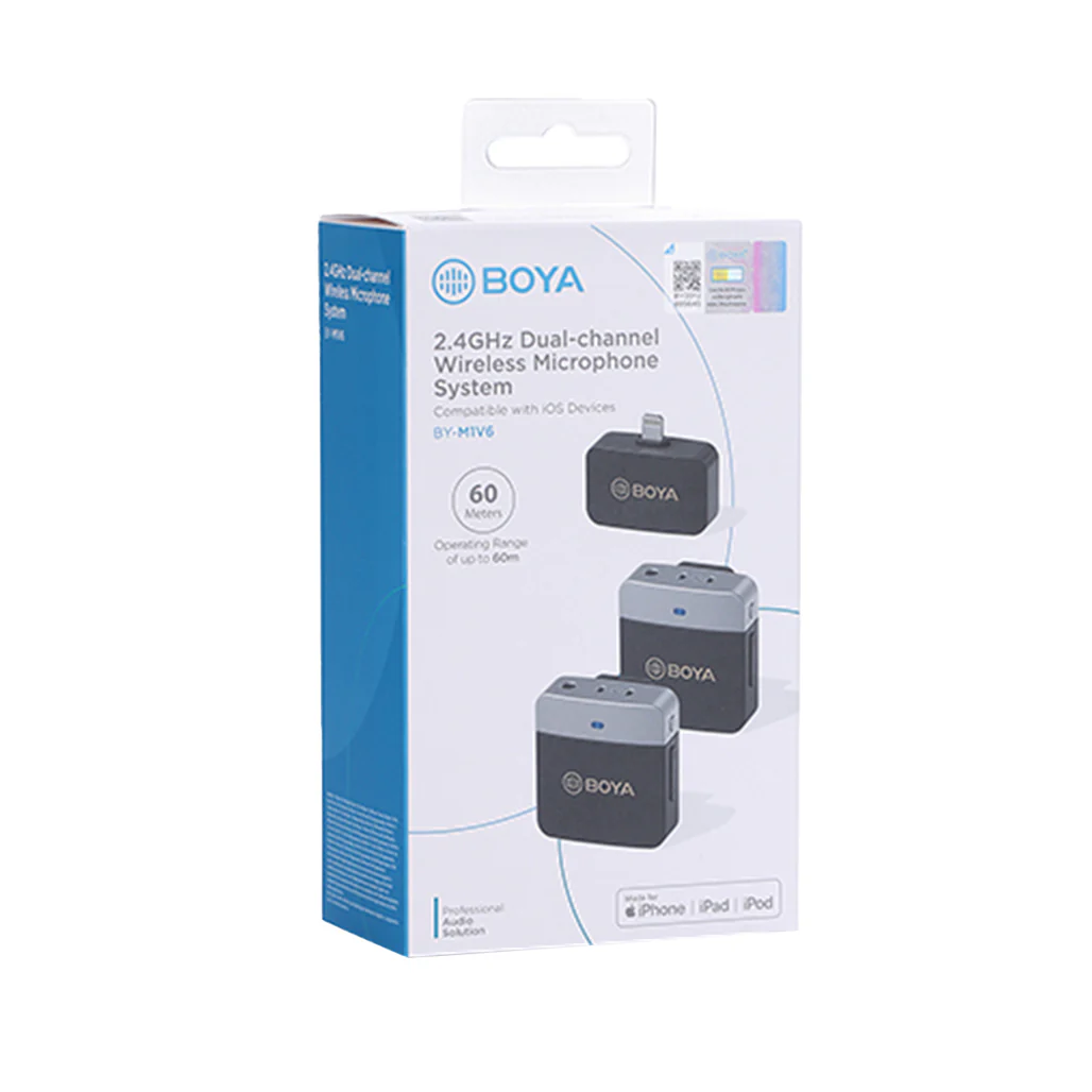 Boya BY-M1V6 - 2.4GHz Dual-Channel Wireless Microphone System for Lightning Devices - Image 5