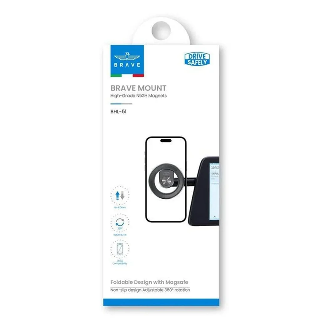 Brave N52H Foldable MagSafe Car Phone Mount - BHL-51 - Black - Image 2