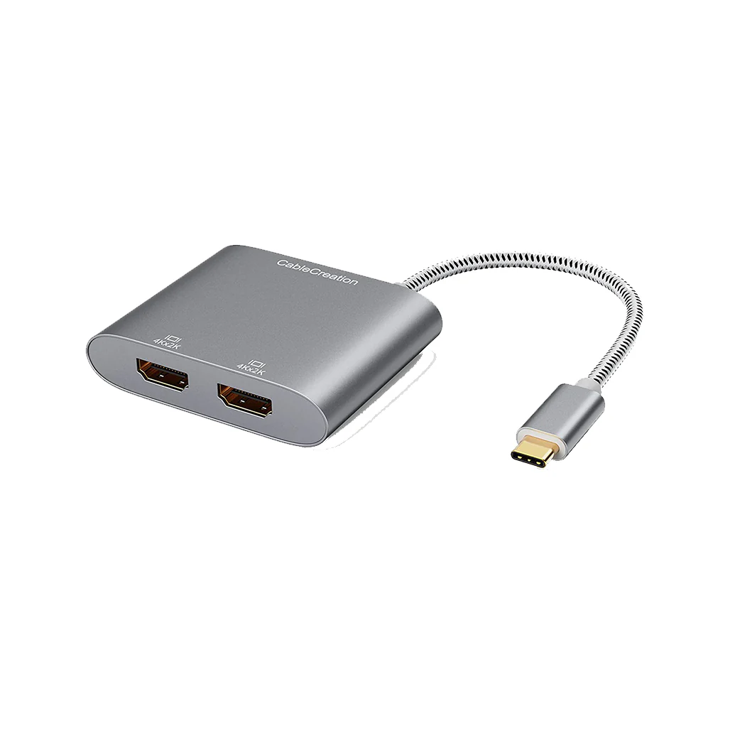 CableCreation USB Type-C Male to 2-Port HDMI Adapter (4K, 30Hz)