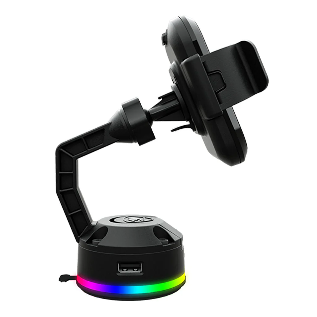 Cougar Bunker M - RGB Phone Stand with Wireless Charging and USB Hub - Adjustable, Stable, and Customizable RGB Lighting - Image 2