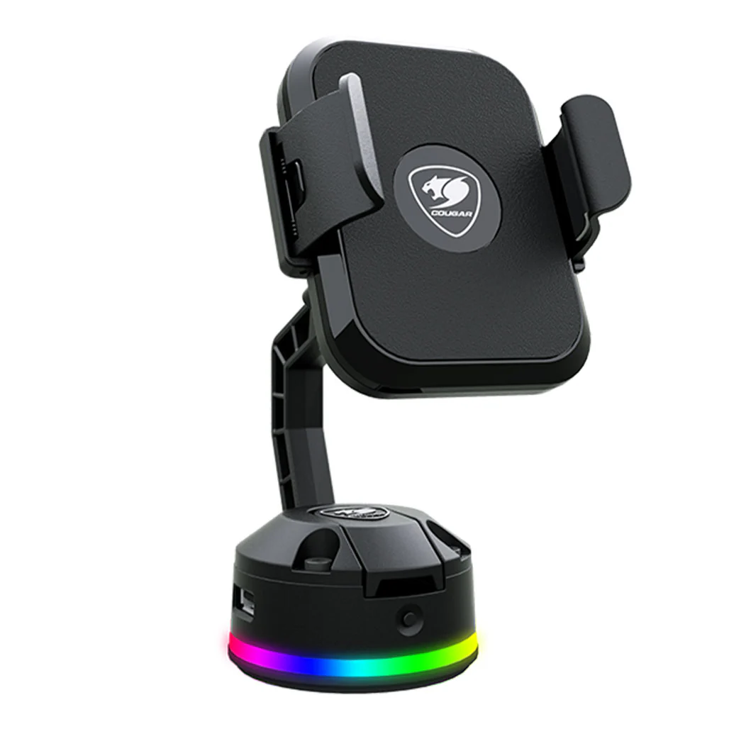 Cougar Bunker M - RGB Phone Stand with Wireless Charging and USB Hub - Adjustable, Stable, and Customizable RGB Lighting - Image 4